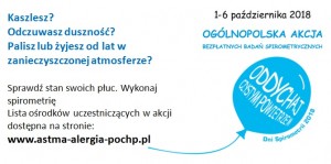 Bezpłatne badania spirometryczne od 1 do 6 października 2018 r. w całym kraju